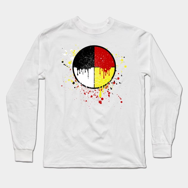 Medicine Wheel Drip Long Sleeve T-Shirt by MrPhilFox